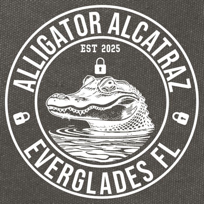 Funny Florida Everglades FL Meme Alligator Alcatraz Cotton Canvas Backpack
