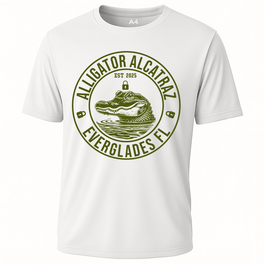 Funny Florida Everglades FL Meme Alligator Alcatraz Cooling Performance Crew T-Shirt
