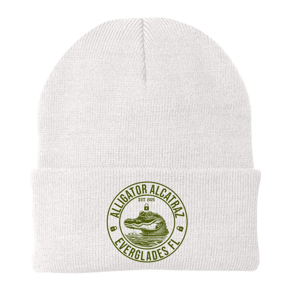 Funny Florida Everglades FL Meme Alligator Alcatraz Beanie