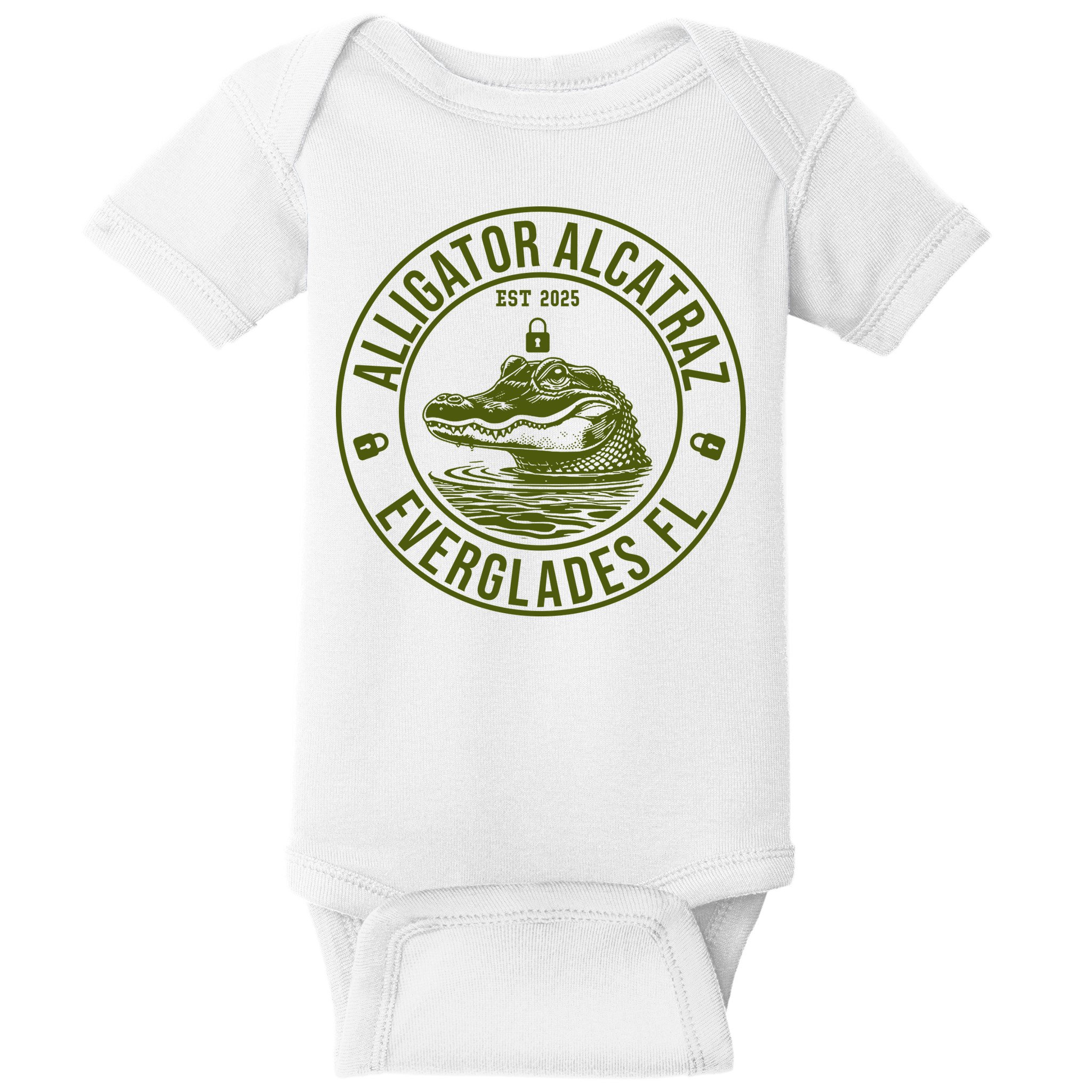 Funny Florida Everglades FL Meme Alligator Alcatraz Baby Bodysuit