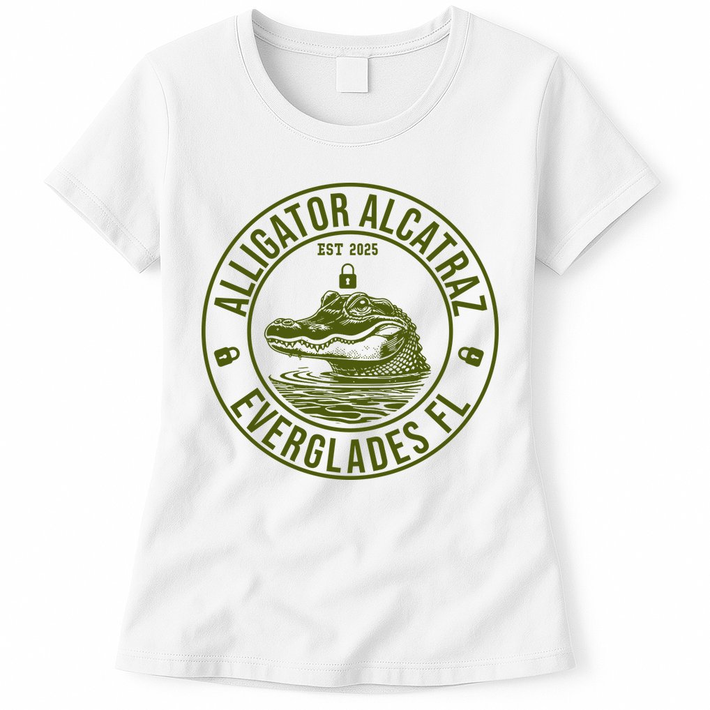 Funny Florida Everglades FL Meme Alligator Alcatraz Womens T-Shirt