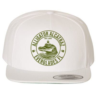 Funny Florida Everglades FL Meme Alligator Alcatraz Wool Snapback Cap