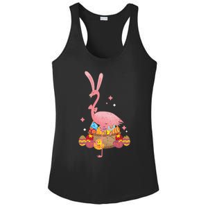 Funny Flamingo Easter Bunny Easter Egg Basket Gift Ladies PosiCharge Competitor Racerback Tank