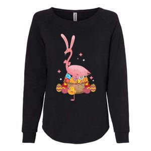 Funny Flamingo Easter Bunny Easter Egg Basket Gift Womens California Wash Sweatshirt