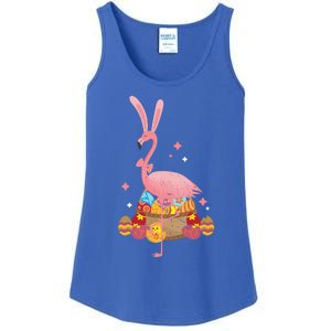 Funny Flamingo Easter Bunny Easter Egg Basket Gift Ladies Essential Tank