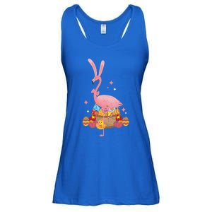 Funny Flamingo Easter Bunny Easter Egg Basket Gift Ladies Essential Flowy Tank