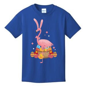 Funny Flamingo Easter Bunny Easter Egg Basket Gift Kids T-Shirt