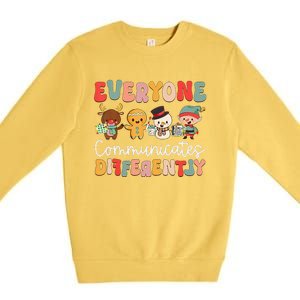 Funny Funny Everyone Communicate Differently Slp Christmas Premium Crewneck Sweatshirt