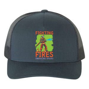 Fighting Fires Embracing Spooks Trick Or Treat Firefighter Gift Yupoong Adult 5-Panel Trucker Hat