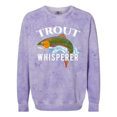 Funny Fishing Fisherman Gift Trout Whisperer Colorblast Crewneck Sweatshirt