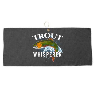 Funny Fishing Fisherman Gift Trout Whisperer Large Microfiber Waffle Golf Towel