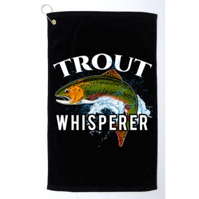 Funny Fishing Fisherman Gift Trout Whisperer Platinum Collection Golf Towel