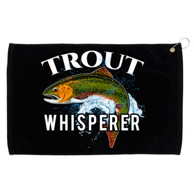 Funny Fishing Fisherman Gift Trout Whisperer Grommeted Golf Towel