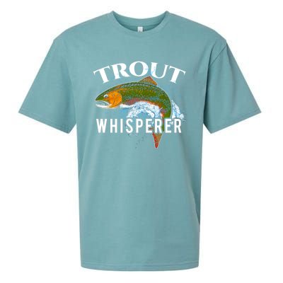 Funny Fishing Fisherman Gift Trout Whisperer Sueded Cloud Jersey T-Shirt