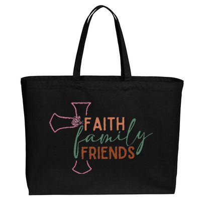 Faith Family Friends Cotton Canvas Jumbo Tote