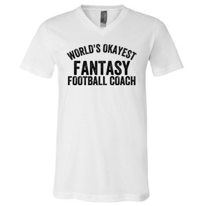 Funny Fantasy Football World’s Okayest Fantasy Football Coach Fantasy Football V-Neck T-Shirt