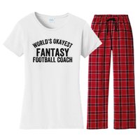 Funny Fantasy Football World’s Okayest Fantasy Football Coach Fantasy Football Women's Flannel Pajama Set