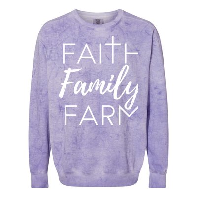 Faith Family Farm Country Farmers Wife Gift Colorblast Crewneck Sweatshirt