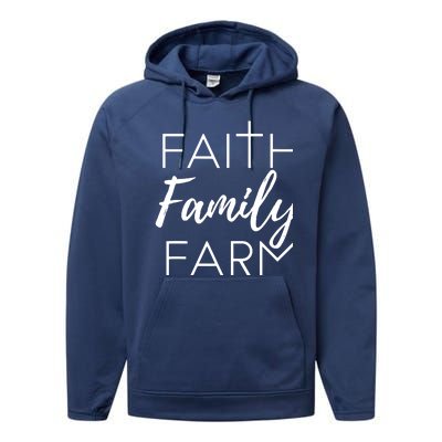 Faith Family Farm Country Farmers Wife Gift Performance Fleece Hoodie