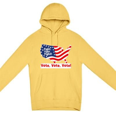 Fight Fight Fight! Vote Vote Vote! Trump Elon 2024 Premium Pullover Hoodie