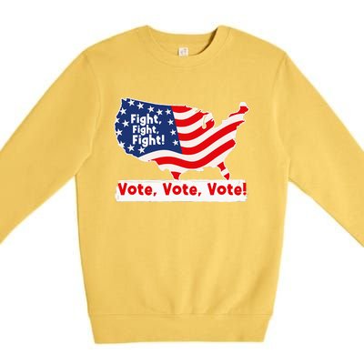 Fight Fight Fight! Vote Vote Vote! Trump Elon 2024 Premium Crewneck Sweatshirt