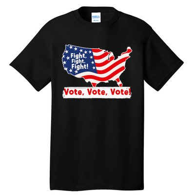 Fight Fight Fight! Vote Vote Vote! Trump Elon 2024 Tall T-Shirt