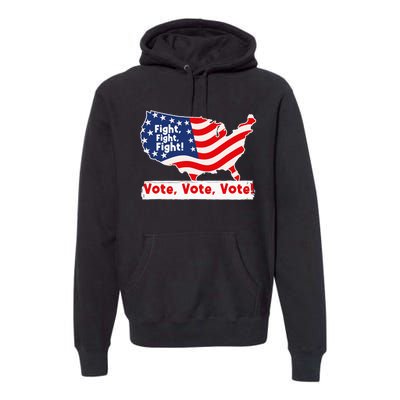 Fight Fight Fight! Vote Vote Vote! Trump Elon 2024 Premium Hoodie