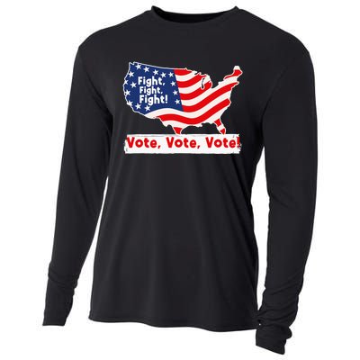 Fight Fight Fight! Vote Vote Vote! Trump Elon 2024 Cooling Performance Long Sleeve Crew