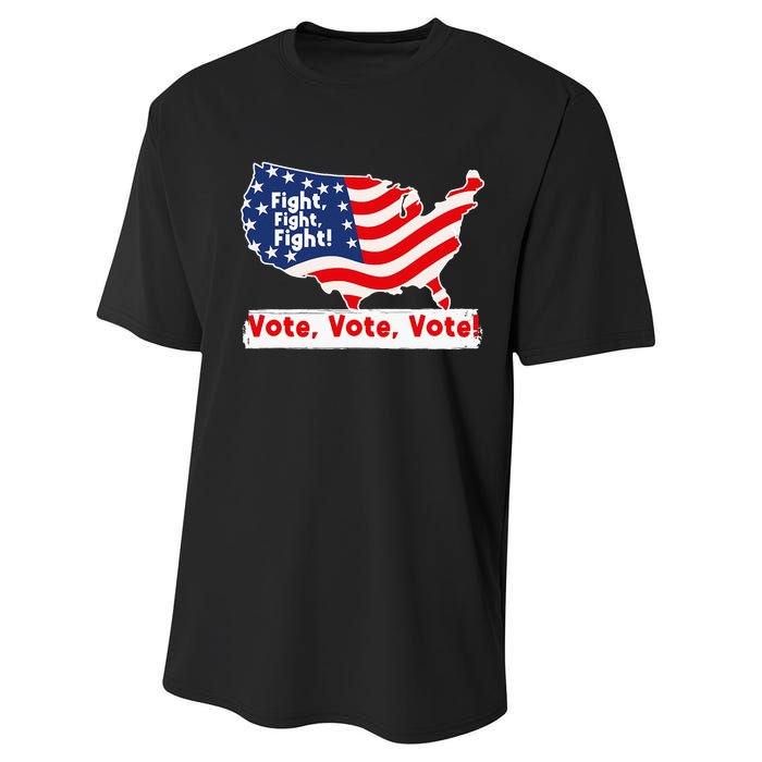 Fight Fight Fight! Vote Vote Vote! Trump Elon 2024 Performance Sprint T-Shirt