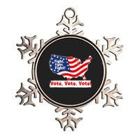 Fight Fight Fight! Vote Vote Vote! Trump Elon 2024 Metallic Star Ornament