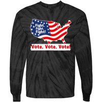 Fight Fight Fight! Vote Vote Vote! Trump Elon 2024 Tie-Dye Long Sleeve Shirt