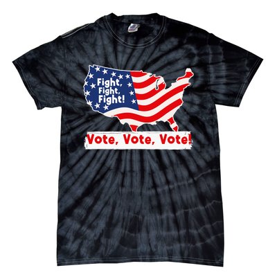 Fight Fight Fight! Vote Vote Vote! Trump Elon 2024 Tie-Dye T-Shirt