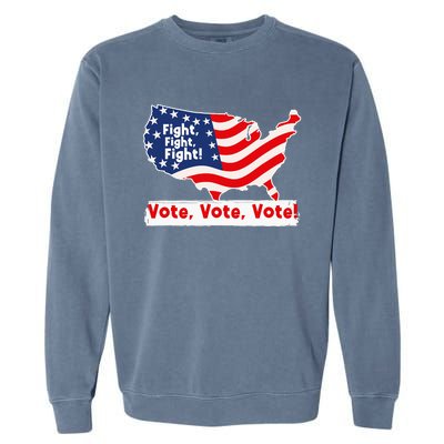 Fight Fight Fight! Vote Vote Vote! Trump Elon 2024 Garment-Dyed Sweatshirt