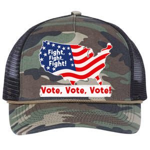 Fight Fight Fight! Vote Vote Vote! Trump Elon 2024 Retro Rope Trucker Hat Cap