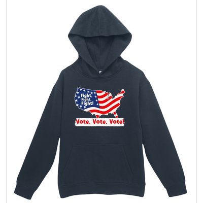 Fight Fight Fight! Vote Vote Vote! Trump Elon 2024 Urban Pullover Hoodie