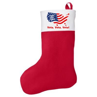 Fight Fight Fight! Vote Vote Vote! Trump Elon 2024 Felt Holiday Christmas Stocking