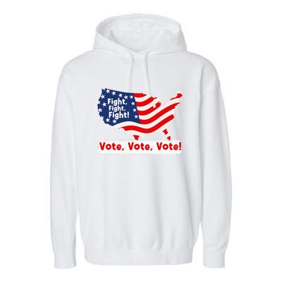 Fight Fight Fight! Vote Vote Vote! Trump Elon 2024 Garment-Dyed Fleece Hoodie