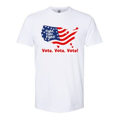 Fight Fight Fight! Vote Vote Vote! Trump Elon 2024 Softstyle CVC T-Shirt