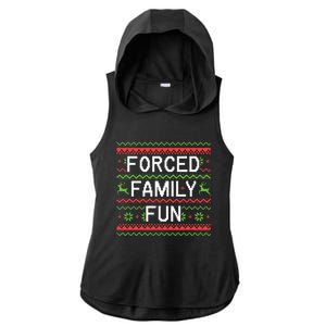 Family Forced Fun Funny Sarcastic Christmas Pajama Family  Ladies PosiCharge Tri-Blend Wicking Draft Hoodie Tank