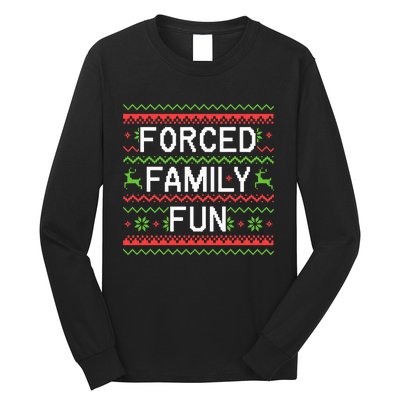 Family Forced Fun Funny Sarcastic Christmas Pajama Family  Long Sleeve Shirt