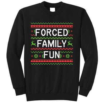 Family Forced Fun Funny Sarcastic Christmas Pajama Family  Sweatshirt