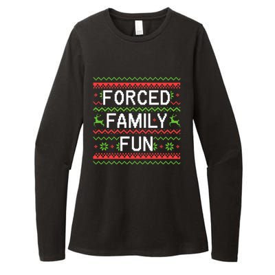 Family Forced Fun Funny Sarcastic Christmas Pajama Family  Womens CVC Long Sleeve Shirt