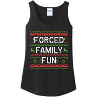 Family Forced Fun Funny Sarcastic Christmas Pajama Family  Ladies Essential Tank