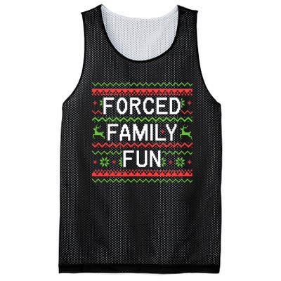 Family Forced Fun Funny Sarcastic Christmas Pajama Family  Mesh Reversible Basketball Jersey Tank