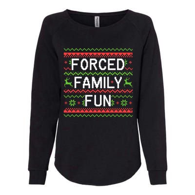 Family Forced Fun Funny Sarcastic Christmas Pajama Family  Womens California Wash Sweatshirt