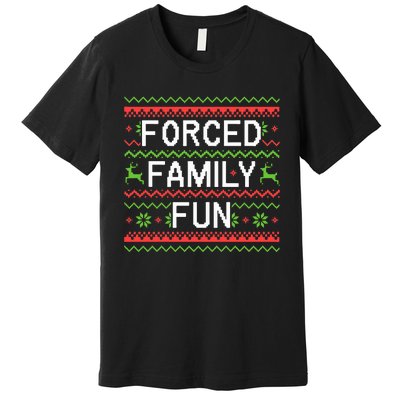 Family Forced Fun Funny Sarcastic Christmas Pajama Family  Premium T-Shirt