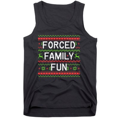 Family Forced Fun Funny Sarcastic Christmas Pajama Family  Tank Top