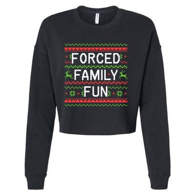 Family Forced Fun Funny Sarcastic Christmas Pajama Family  Cropped Pullover Crew