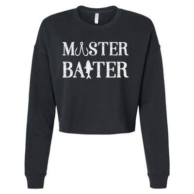 Fishermen Funny Fishing Master Baiter Cropped Pullover Crew