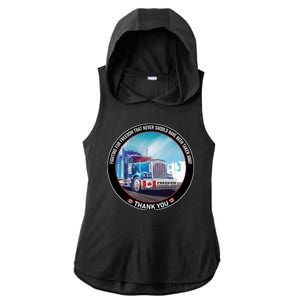 Fighting For Freedom Convoy 22 Candian Ladies PosiCharge Tri-Blend Wicking Draft Hoodie Tank